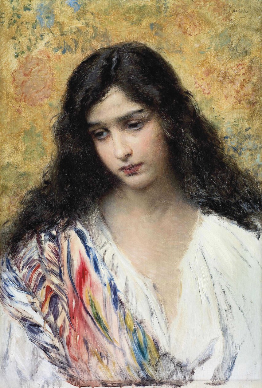 Beleza Russa, 1900s de Konstantin Egorovich Makovsky
