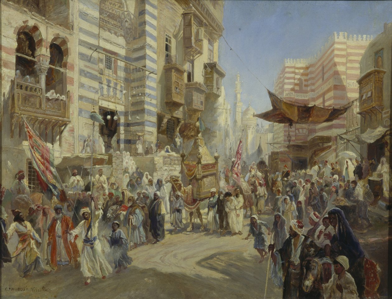 A entrega do tapete sagrado no Cairo, 1876 de Konstantin Egorovich Makovsky