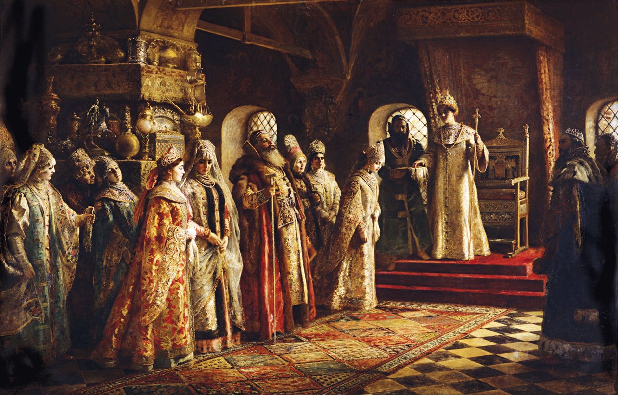 Czar Alexei Mikhailovich, Escolhendo uma Noiva, 1886 de Konstantin Egorovich Makovsky