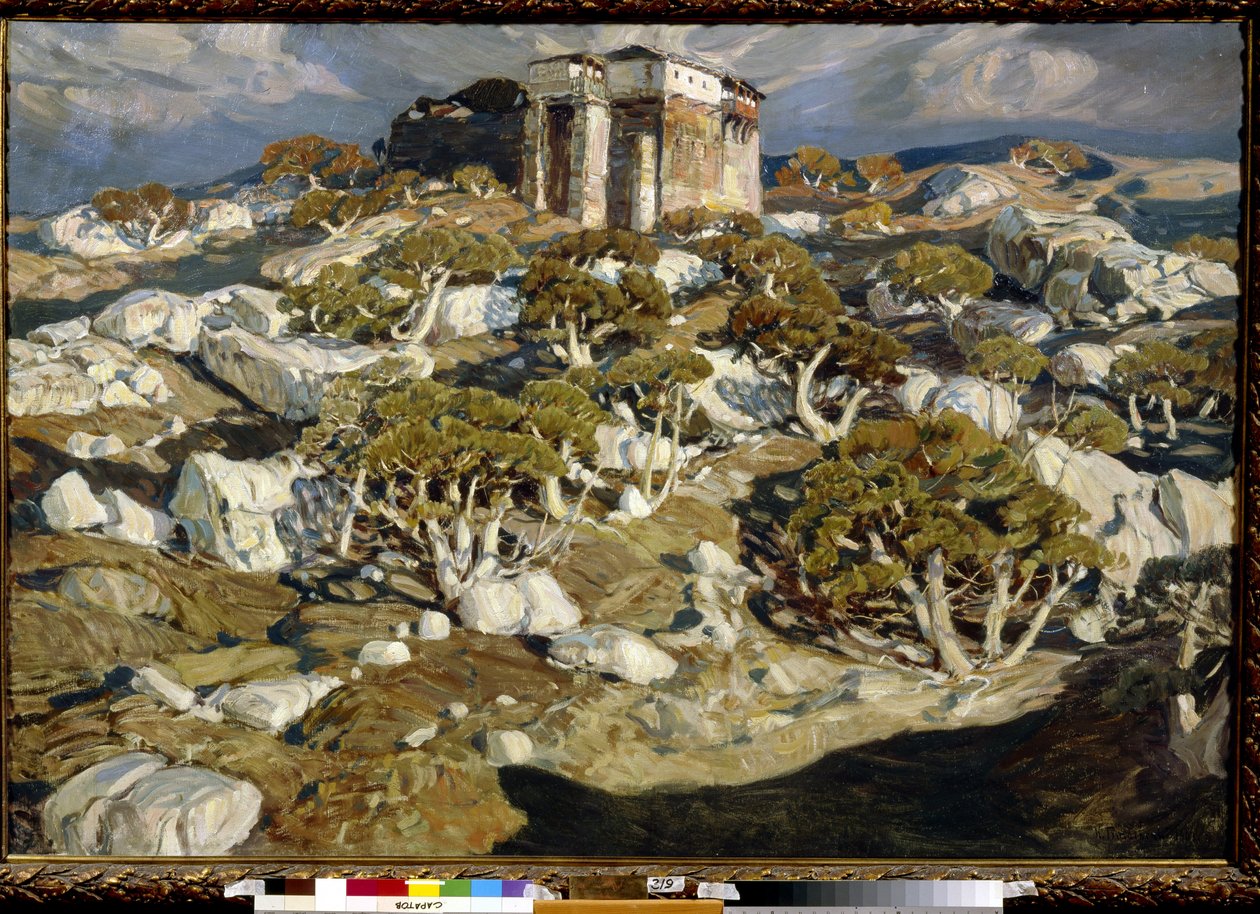 A antiga Crimeia - Peinture de Konstantin Fyodorovich Bogayevsky (Bogaevsky) (1872-1943) - Óleo sobre tela 1903 Estado A. Radishchev Art Museum, Saratov 110x160 de Konstantin Fedorovich Bogaevsky