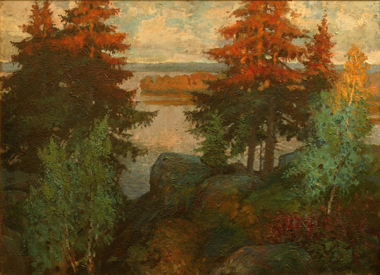 Paisagem de outono, 1920 de Konstantin Ivanovich Gorbatov