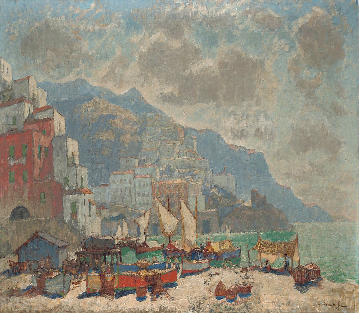 Vista de Amalfi na luz da manhã, de Konstantin Ivanovich Gorbatov