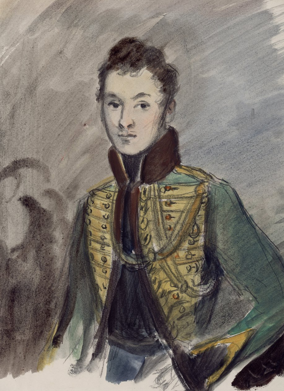 Nikolai Rostov. Ilustração para o romance Guerra e Paz de Leo Tolstoy, 1944-1947. de Konstantin Ivanovich Rudakov
