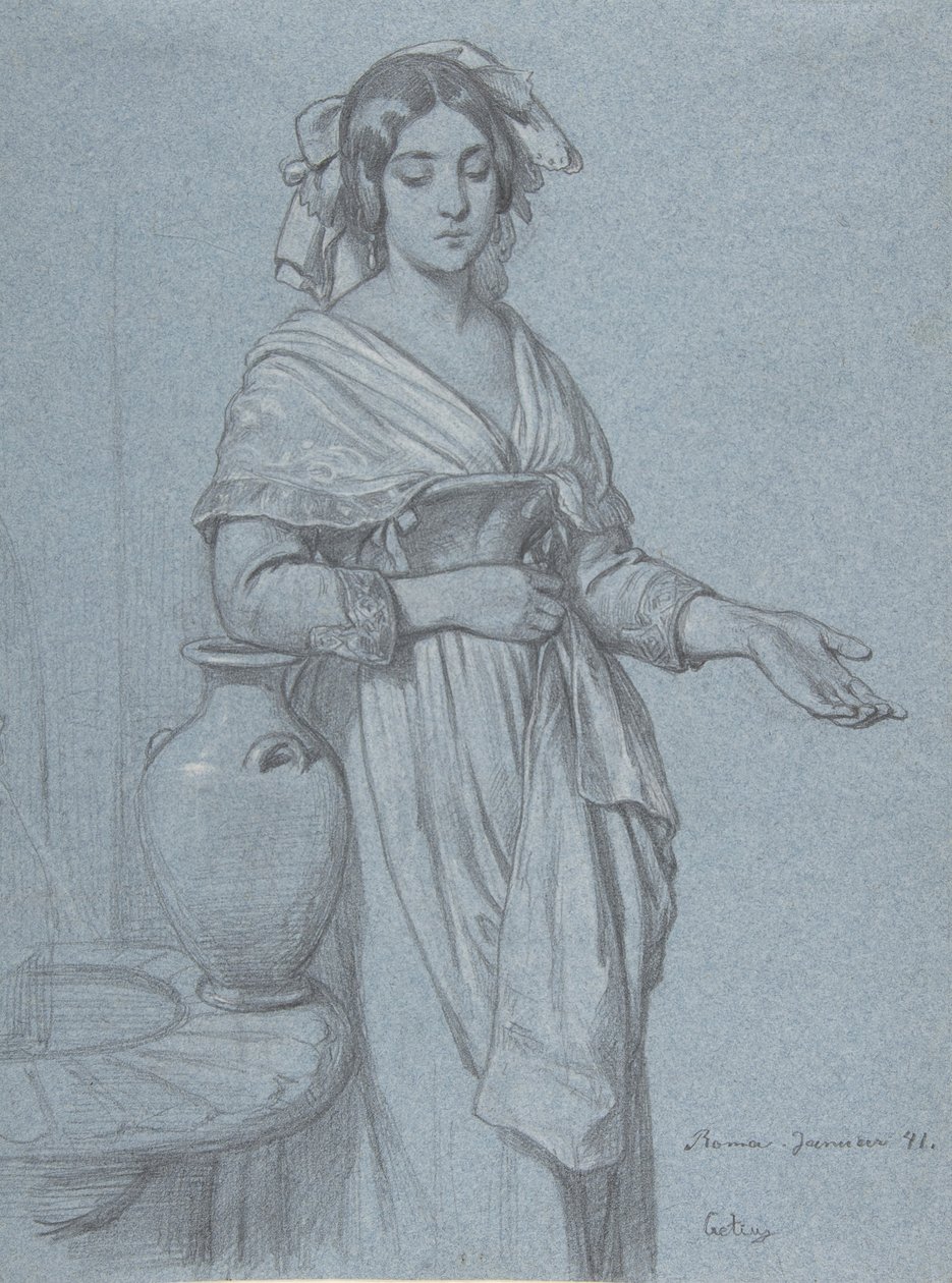 Estudo de uma Mulher Romana, 1841. de Konstantin Johannes Franz Cretius