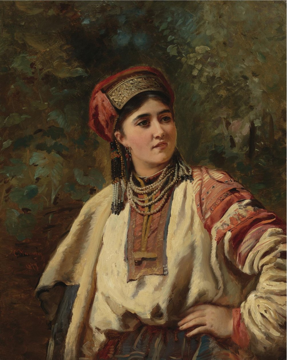 Konstantin Makovsky - Mulher em traje nacional de Konstantin Makovsky