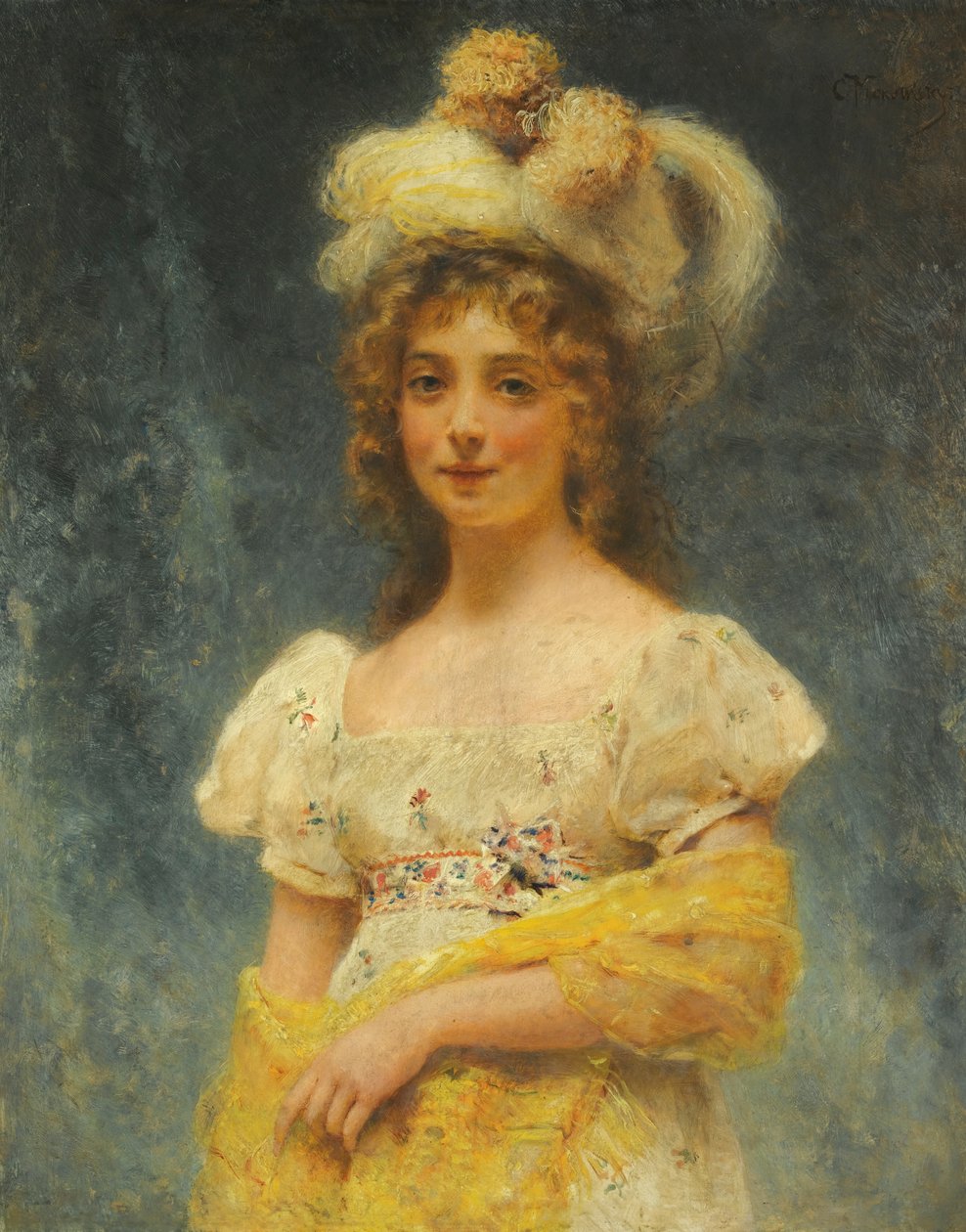 Xaile amarelo Makovsky de Konstantin Makovsky