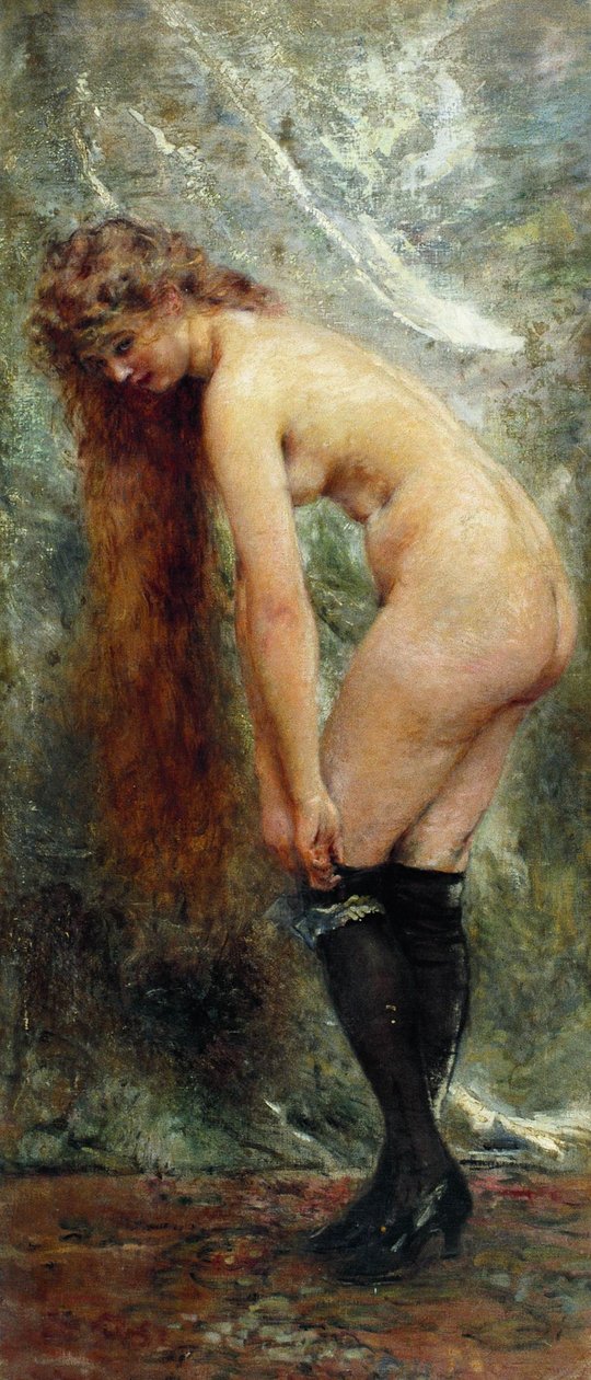 Russo: "Nudez em meias pretas" Nudez em meias pretas de Konstantin Makovsky