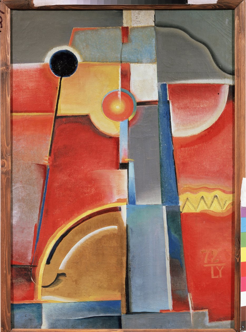 Construindo cores. (Construção Colorida). Pintura de Konstantin Konstantinovich Medunetsky Medunetsky (Medunetsky, Medunetsky) (1899-1935), óleo sobre tela de Konstantin Medunetsky