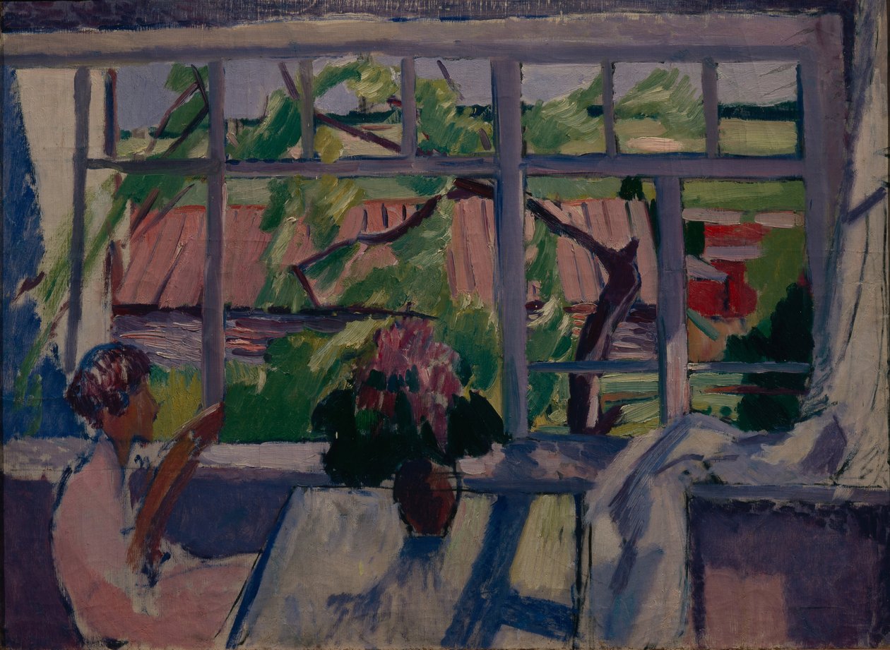 No terraço, 1929 de Konstantin Nikolayevich Istomin