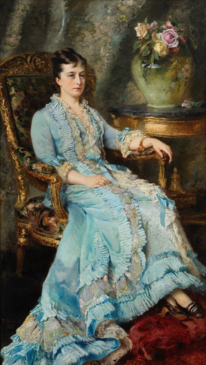 Retrato da princesa Ekaterina Mikhailovna Dolgorukova 1847-1922, 1880. de Konstantin Yegorovich Makovsky