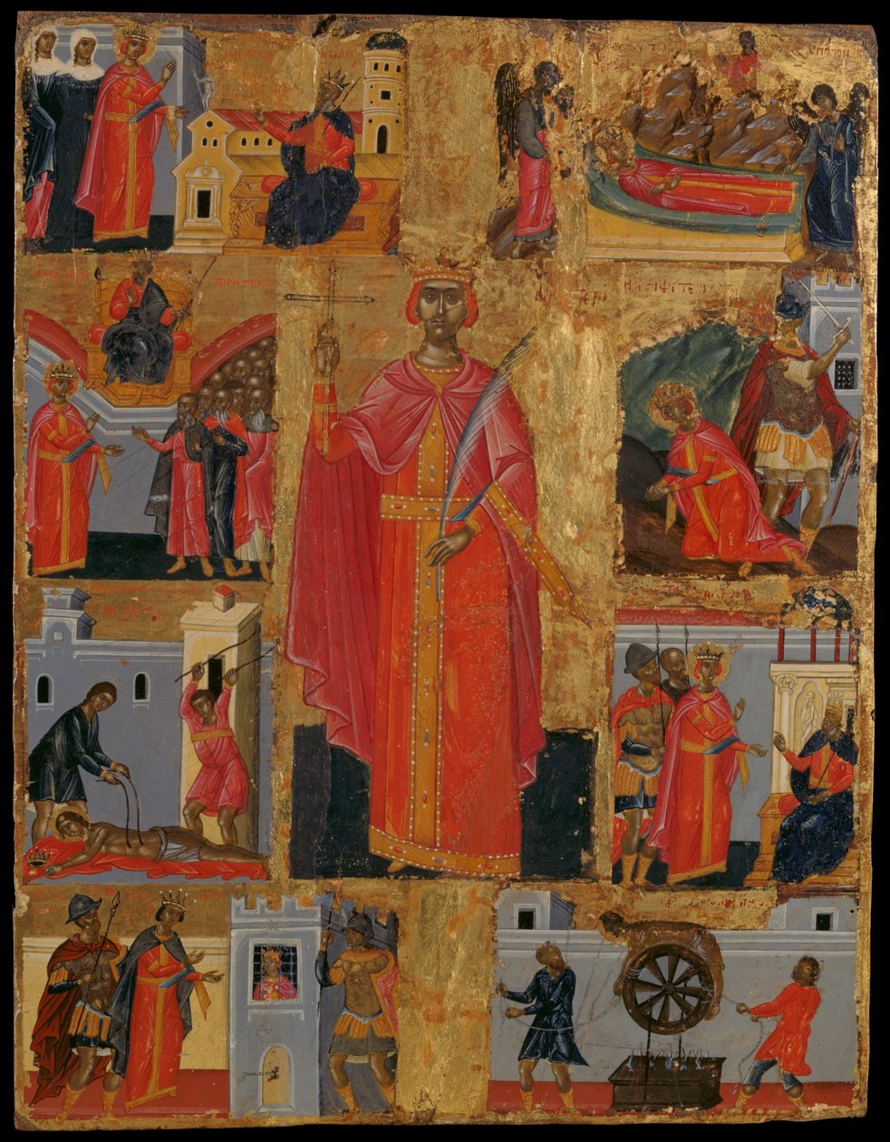 St Catherine e cenas de sua vida de Konstantinos Tzanes