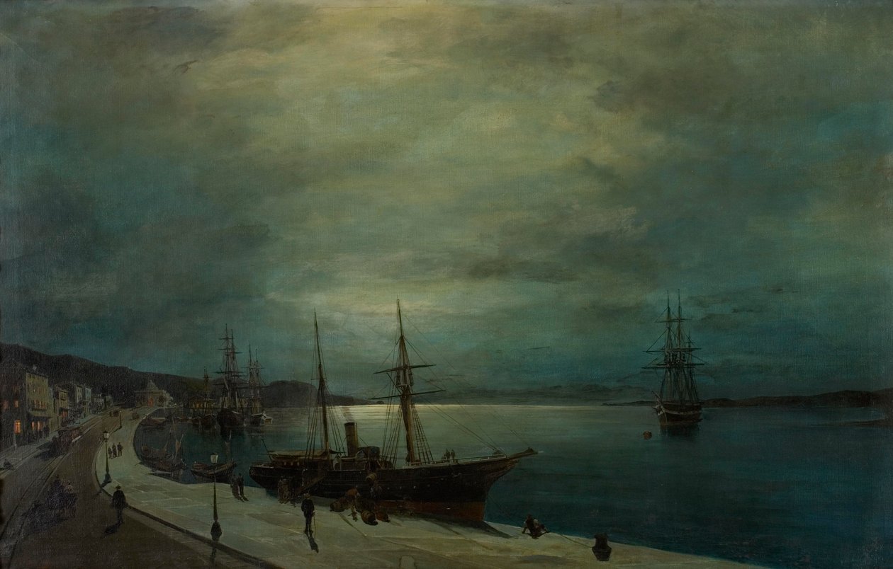 Porto ao luar de Konstantinos Volanakis