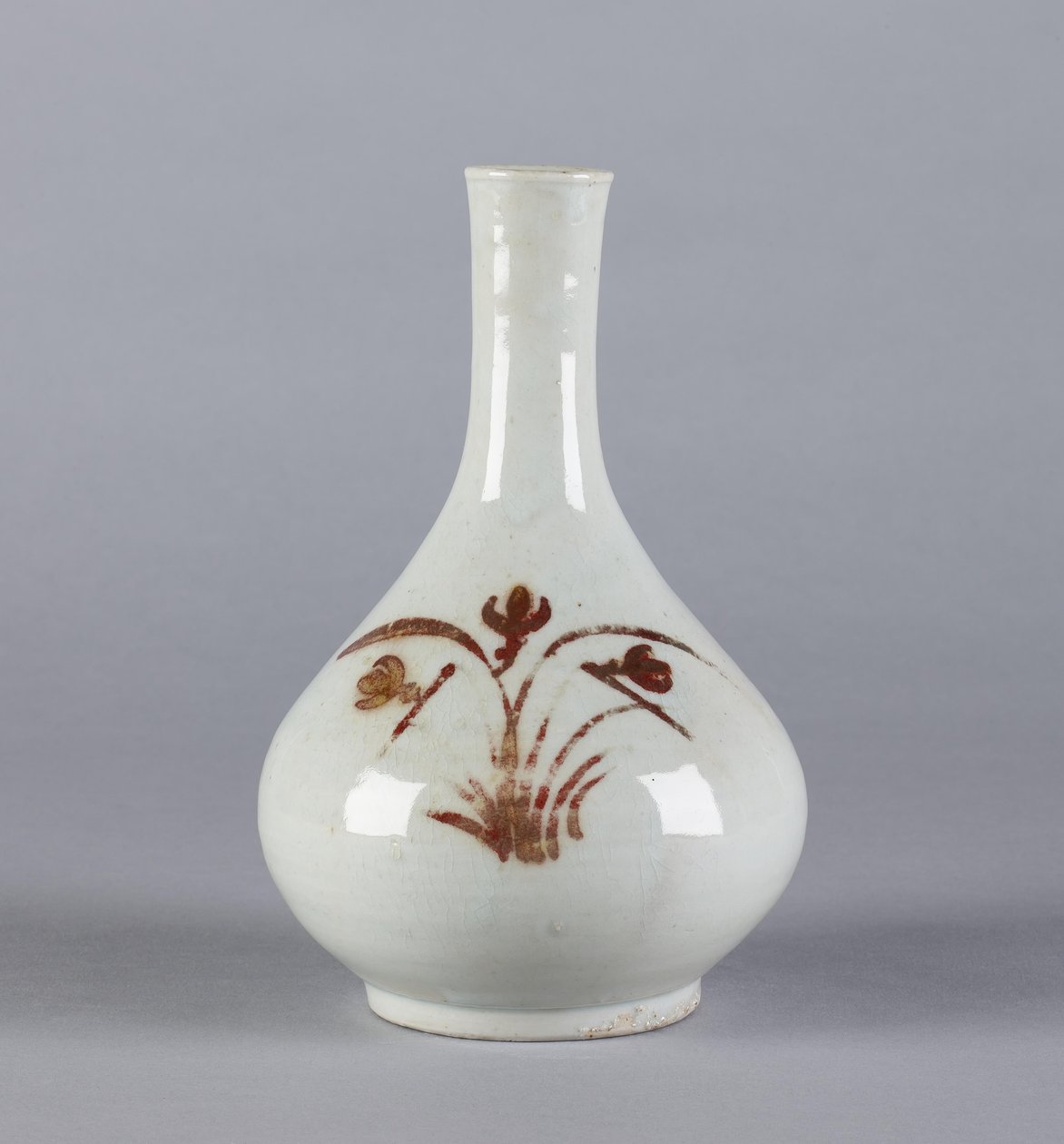 Garrafa com design floral, dinastia Yi (cerâmica) de Korean School
