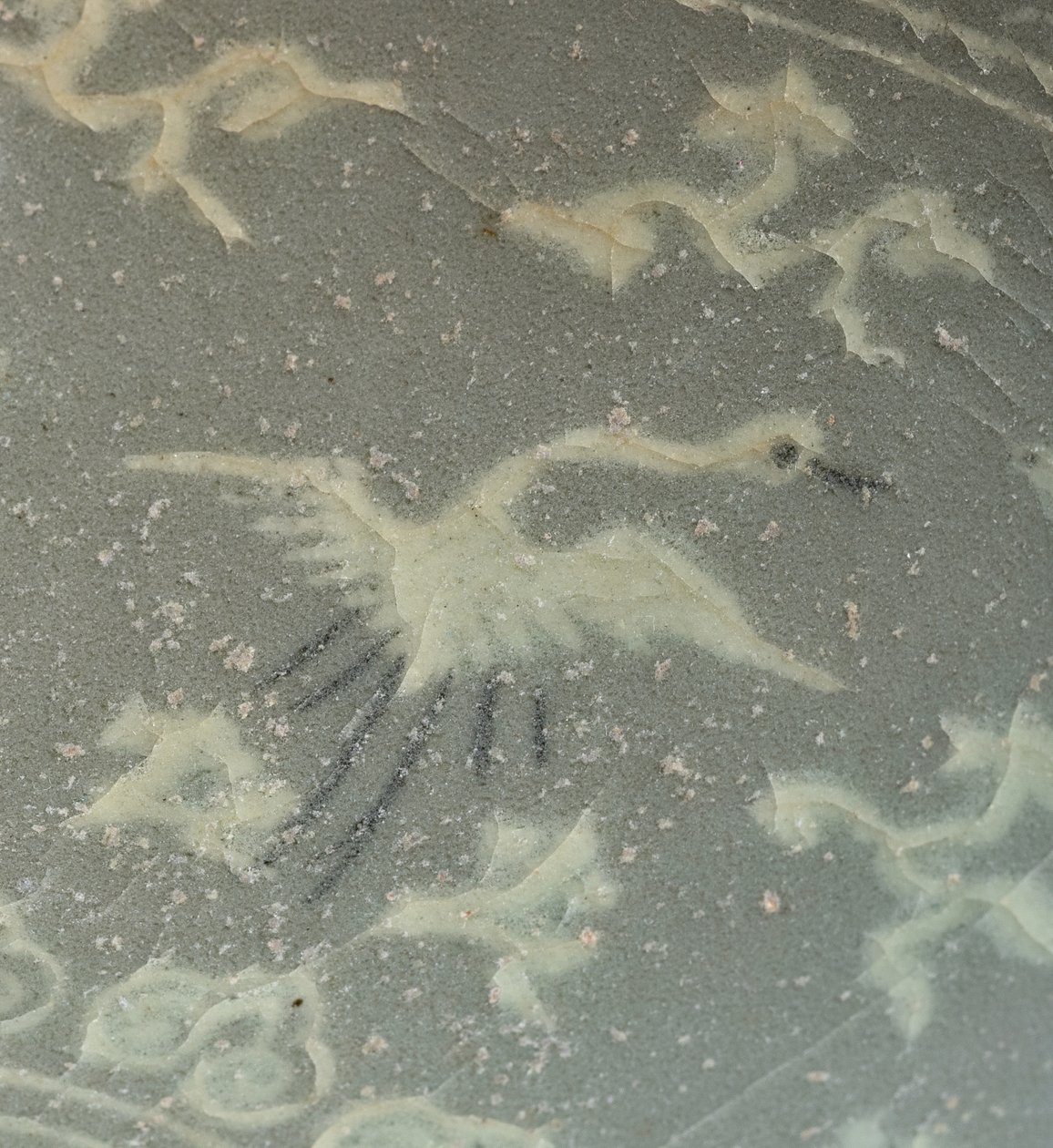 Tigela com guindastes e nuvens, c.1150-1200 (grés esmaltado celadon) de Korean School
