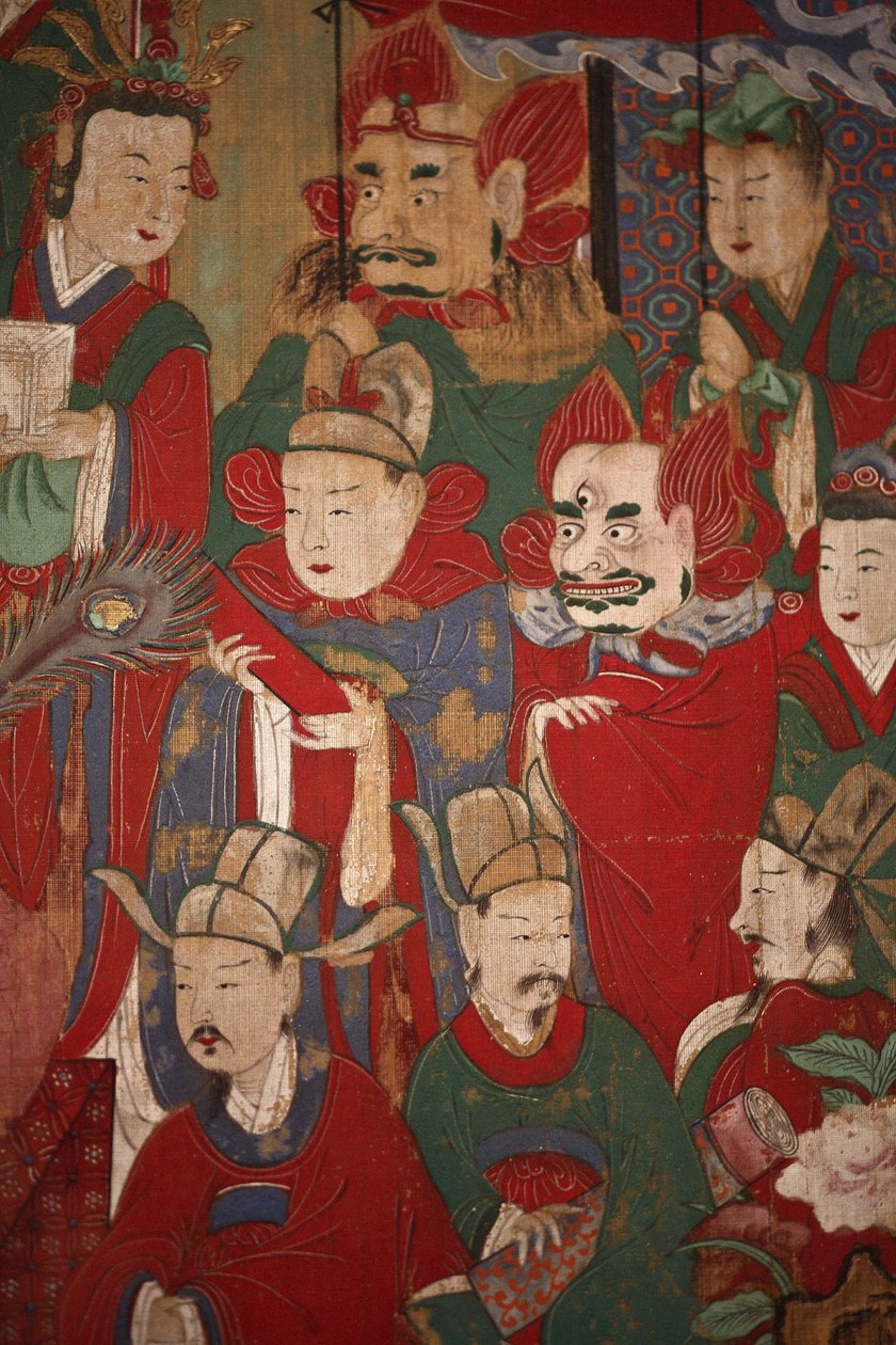 Byeonseong, o sexto rei do inferno (detalhe), 1798 de Korean School