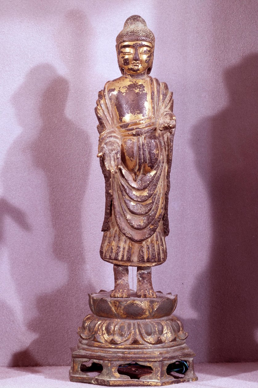 Coreen Art: Estatueta de Buda em bronze dourado. Período Silla, século VIII. Coleção Hyung pil Chun de Korean School