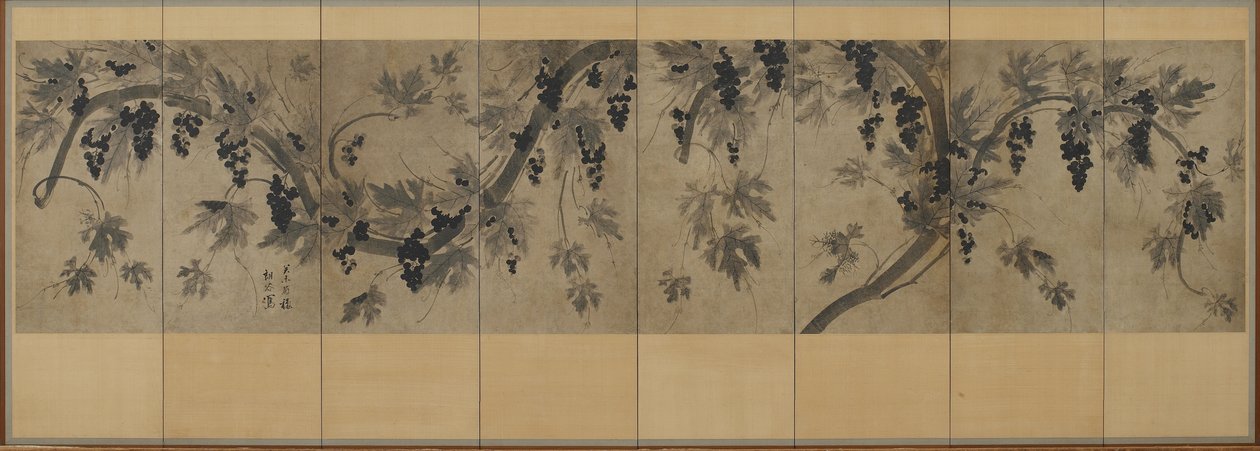 Videira, Coréia, período de Choson (tinta no papel) de Korean School