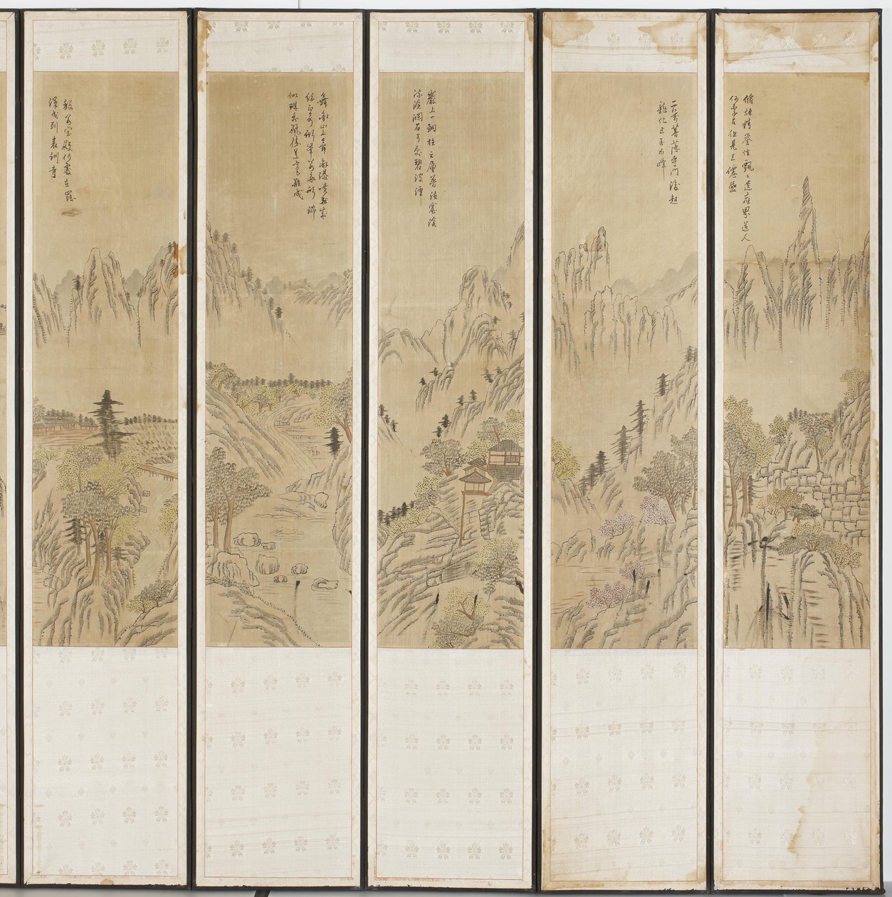 Cenas da paisagem, dinastia Choson (tinta & wc em madeira, seda e papel) de Korean School