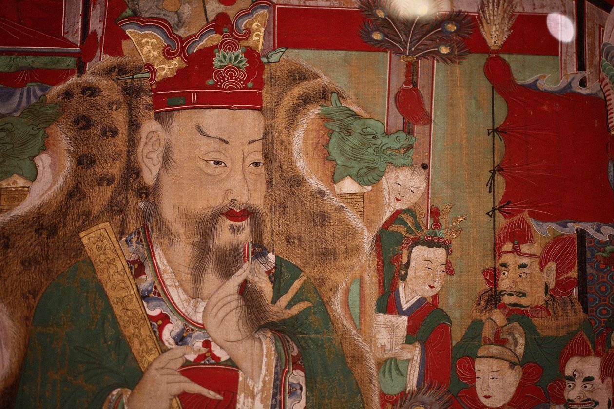 Ogwan, o quarto rei do inferno (detalhe), 1798 de Korean School