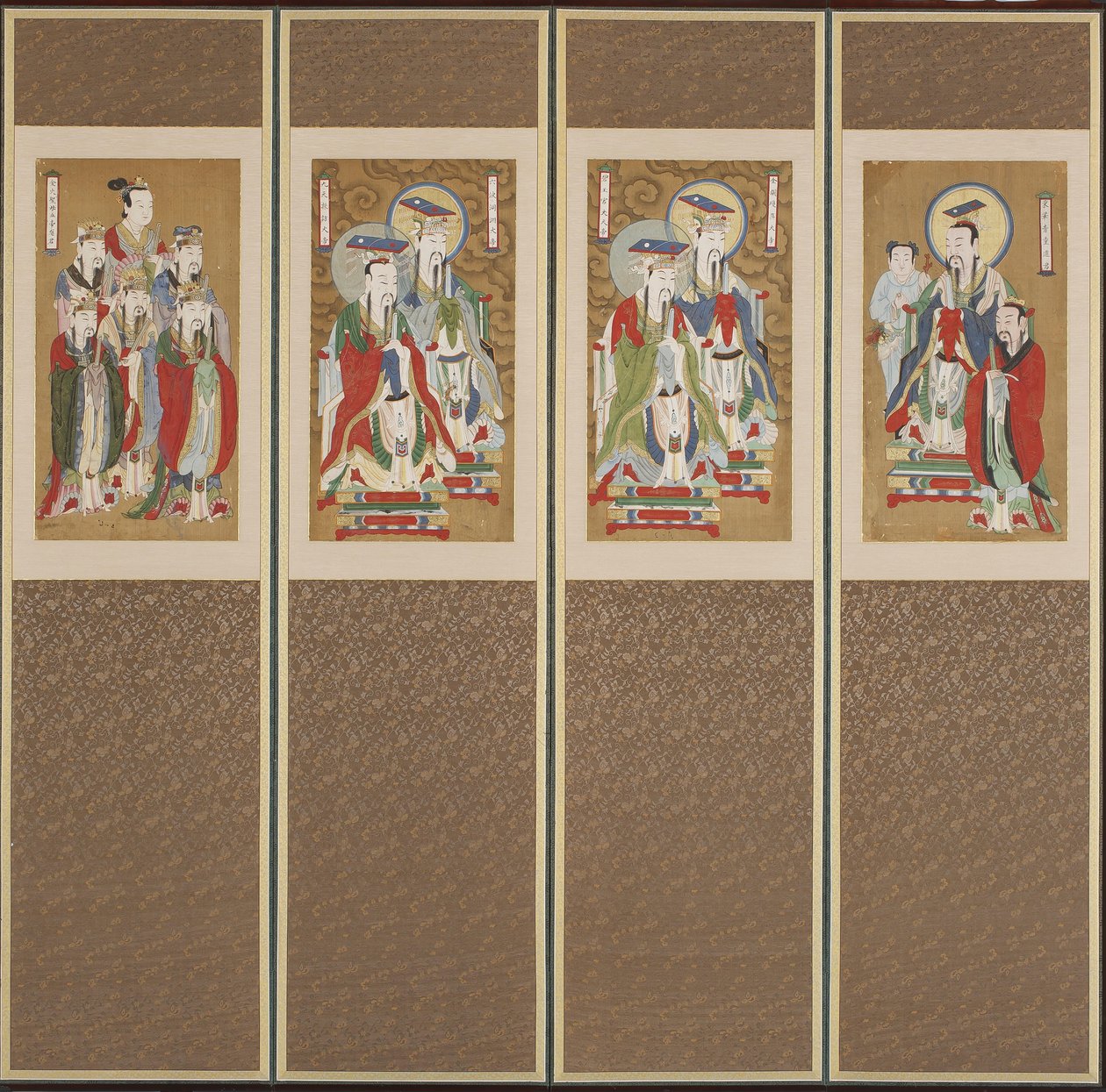 Cena Processional, Dinastia Choson (cor sobre papel e seda) de Korean School