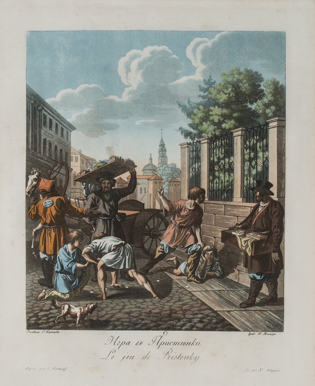 O jogo Pristenok, ca 1812 de Korneev