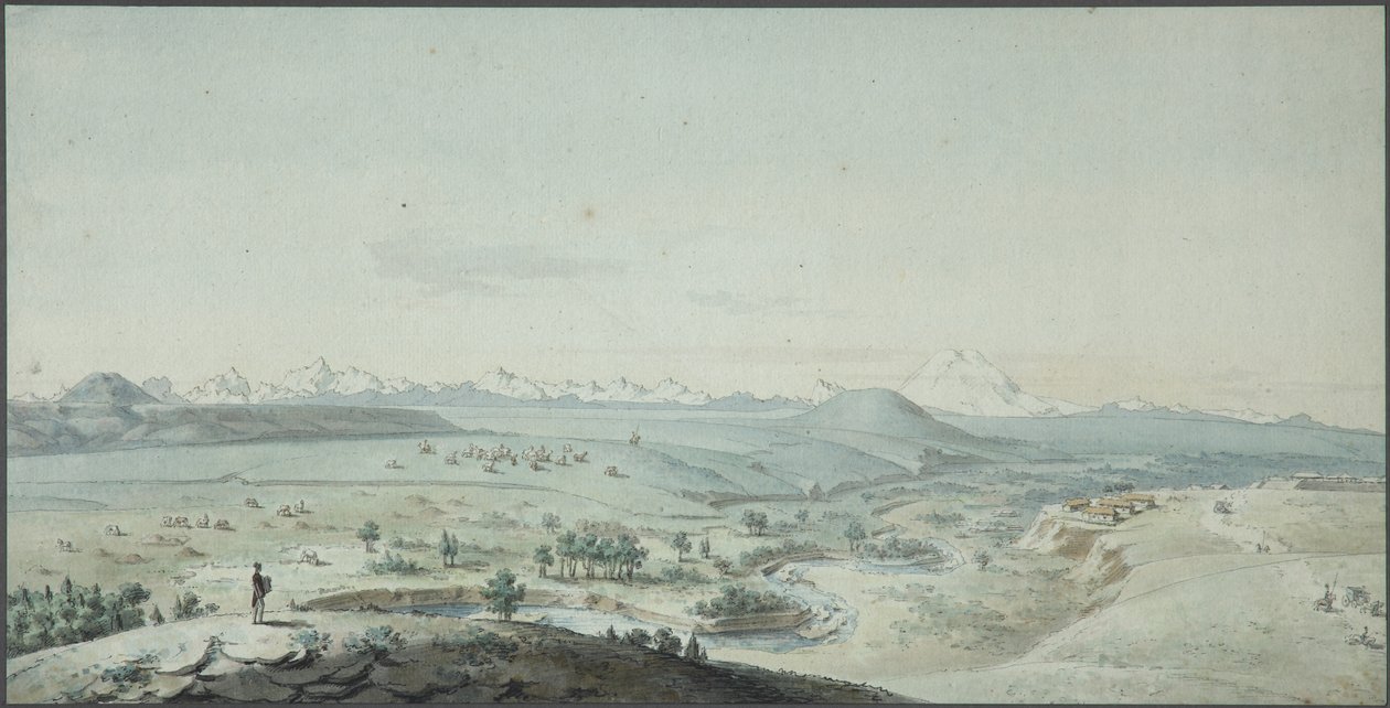 Vista da fortaleza de Konstantinogorsk da montanha Mashuk, 1805 de Korneev
