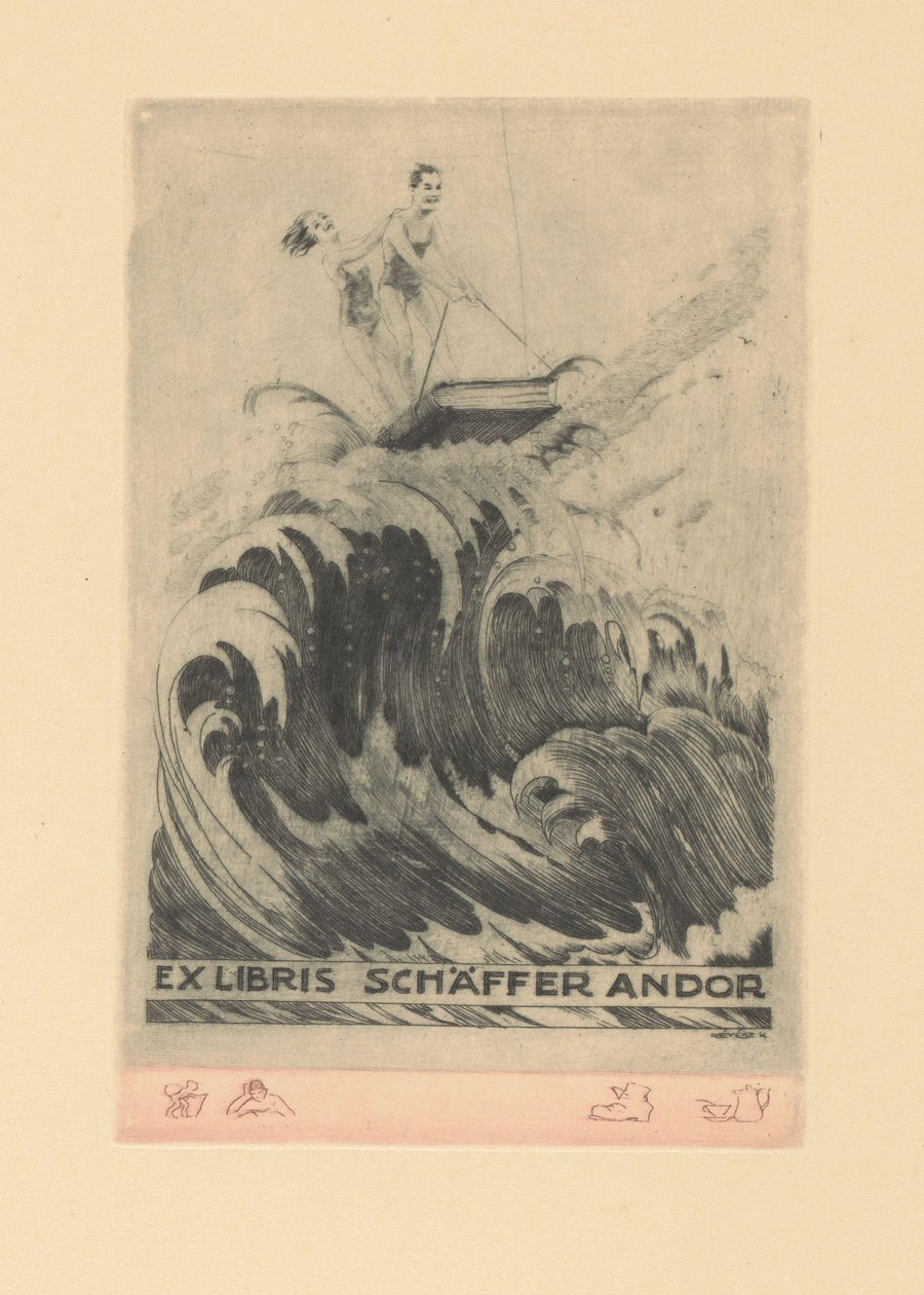 Ex libris por Andor Schäffer
Ex libris Schäffer Andor (título sobre o objecto) de Kornél Révész