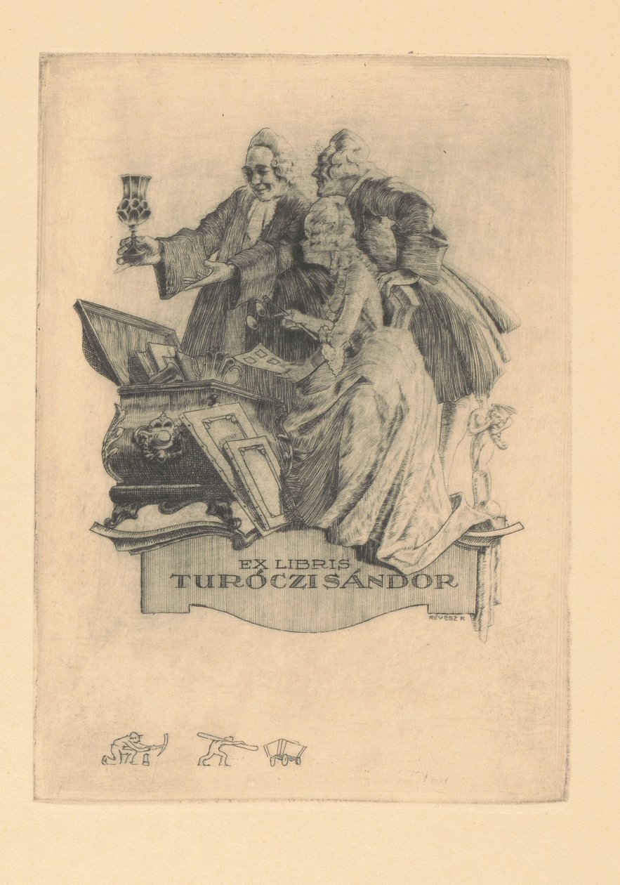 Ex libris por Sándor Turóczi
Ex libris Sándor Turóczi (título sobre o objecto) de Kornél Révész
