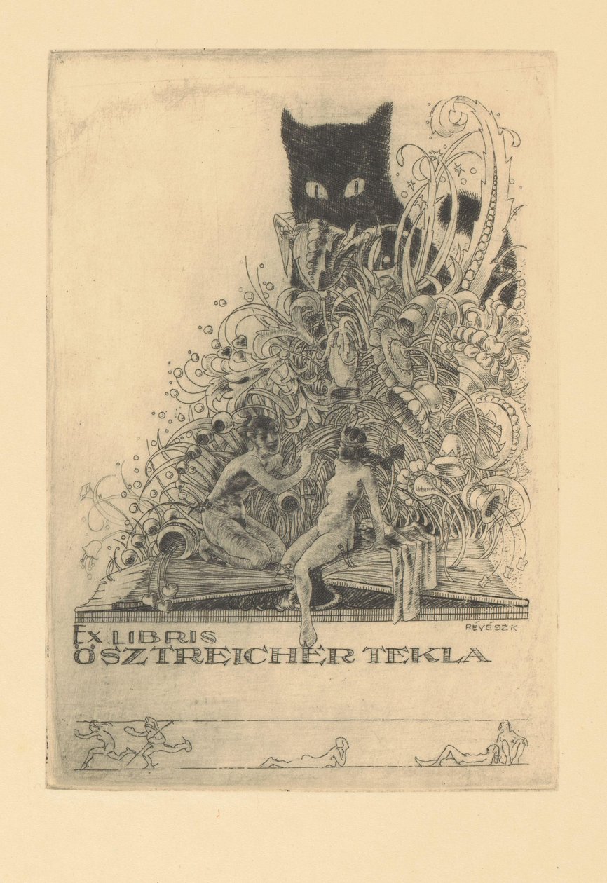 Ex libris por Tekla Ösztreicher de Kornél Révész