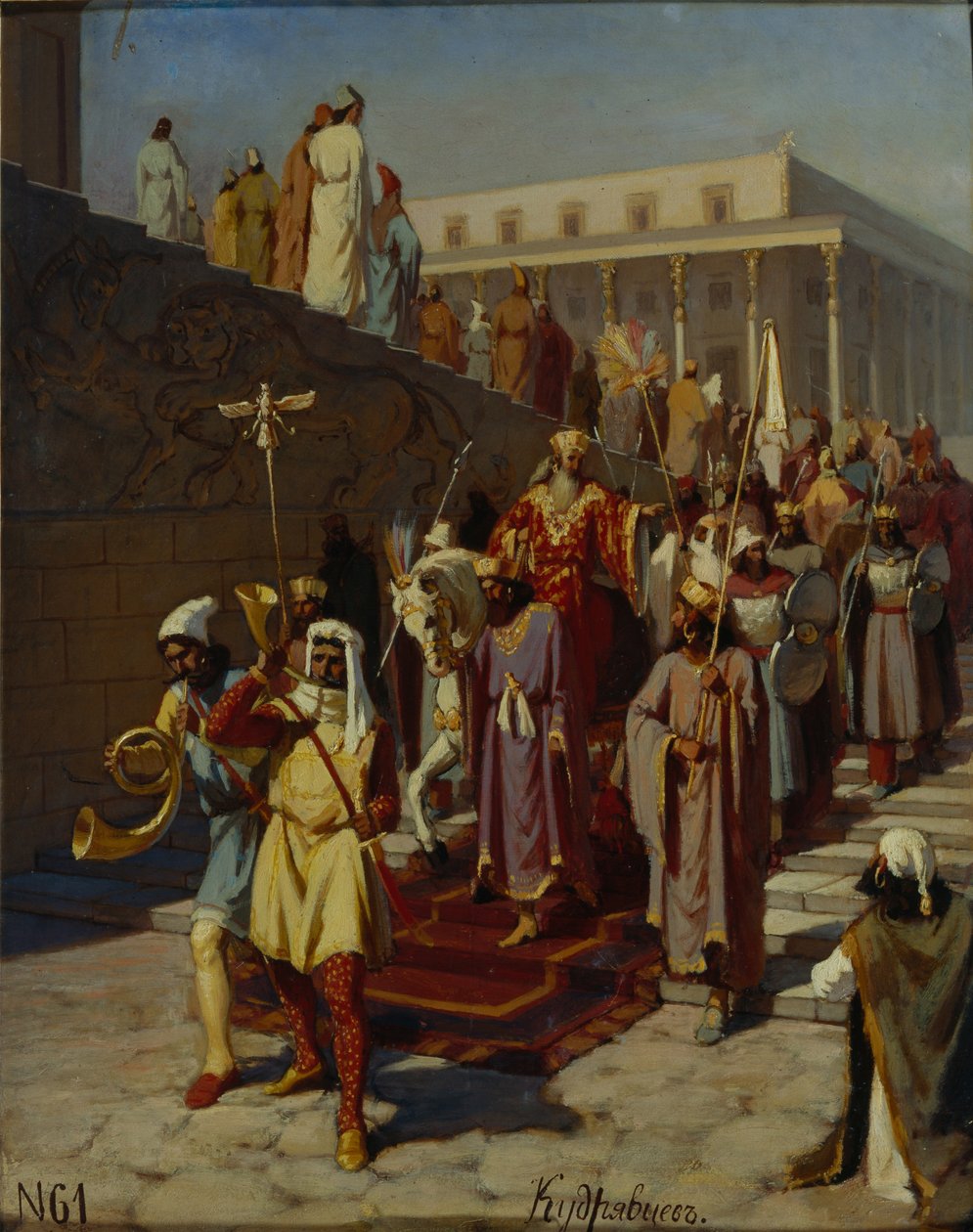 Procissão Triunfal de Hamã, 1875 de Kozma Nikiforovich Kudryavtsev