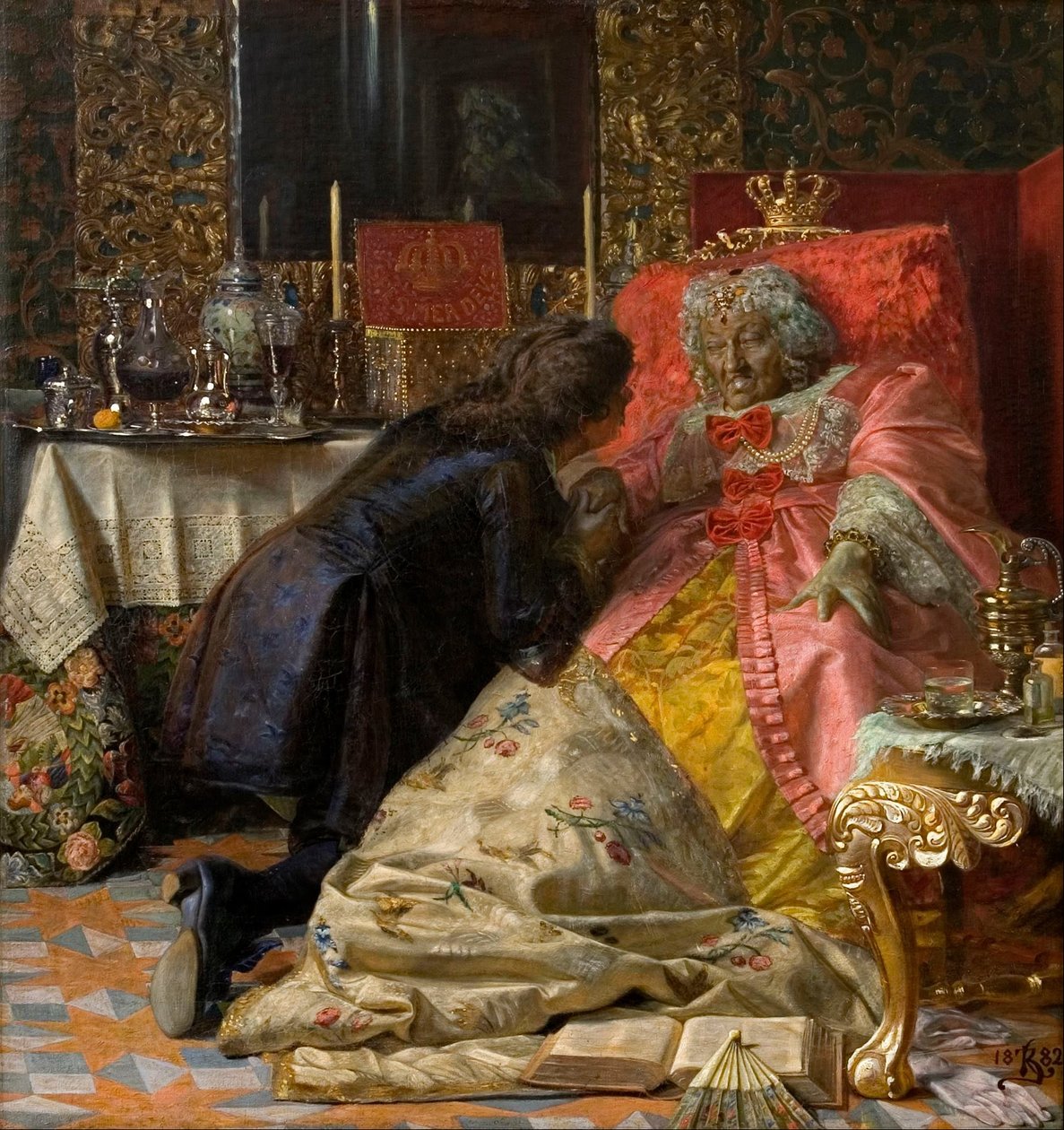 Morte da rainha Sophie Amalie de Kristian Zahrtmann