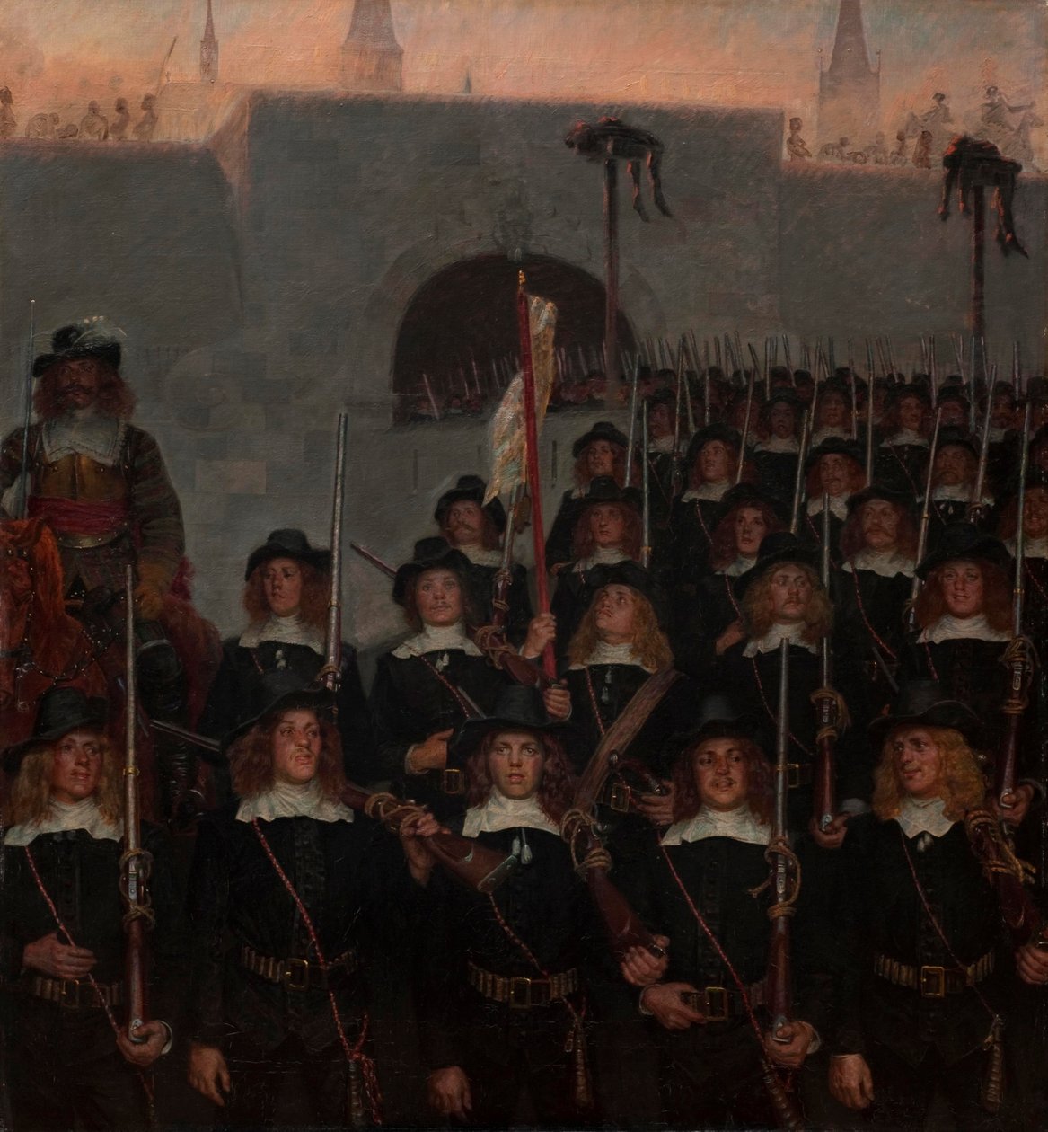 Estudantes partem para defender Copenhague em 1658 de Kristian Zahrtmann