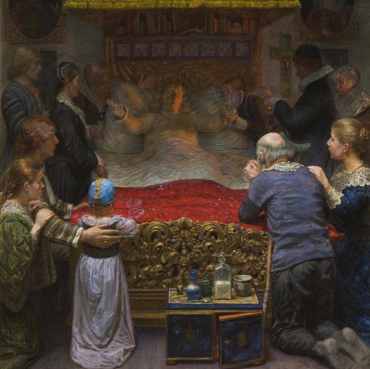 Morte de Leonora Christina na Abadia de Maribo, 1897. de Kristian Zahrtmann
