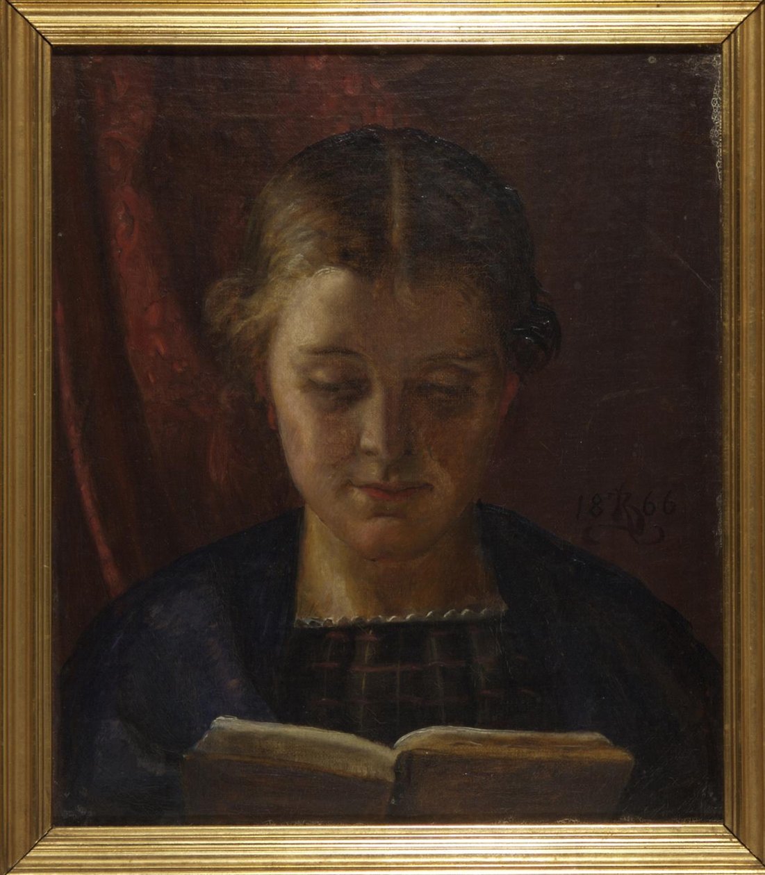 Elisabeth Zahrtmann, irmã do artista, lendo de Kristian Zahrtmann