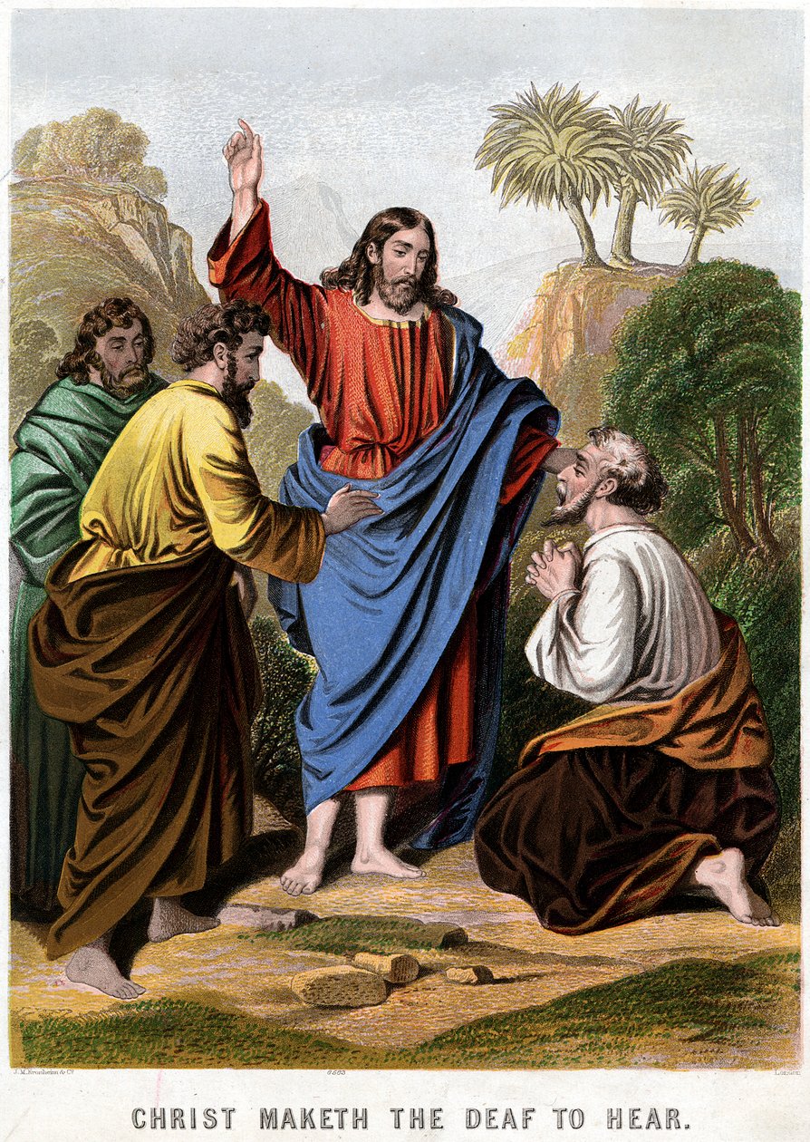 Cristo faz o surdo ouvir, 1860 de Kronheim and Co