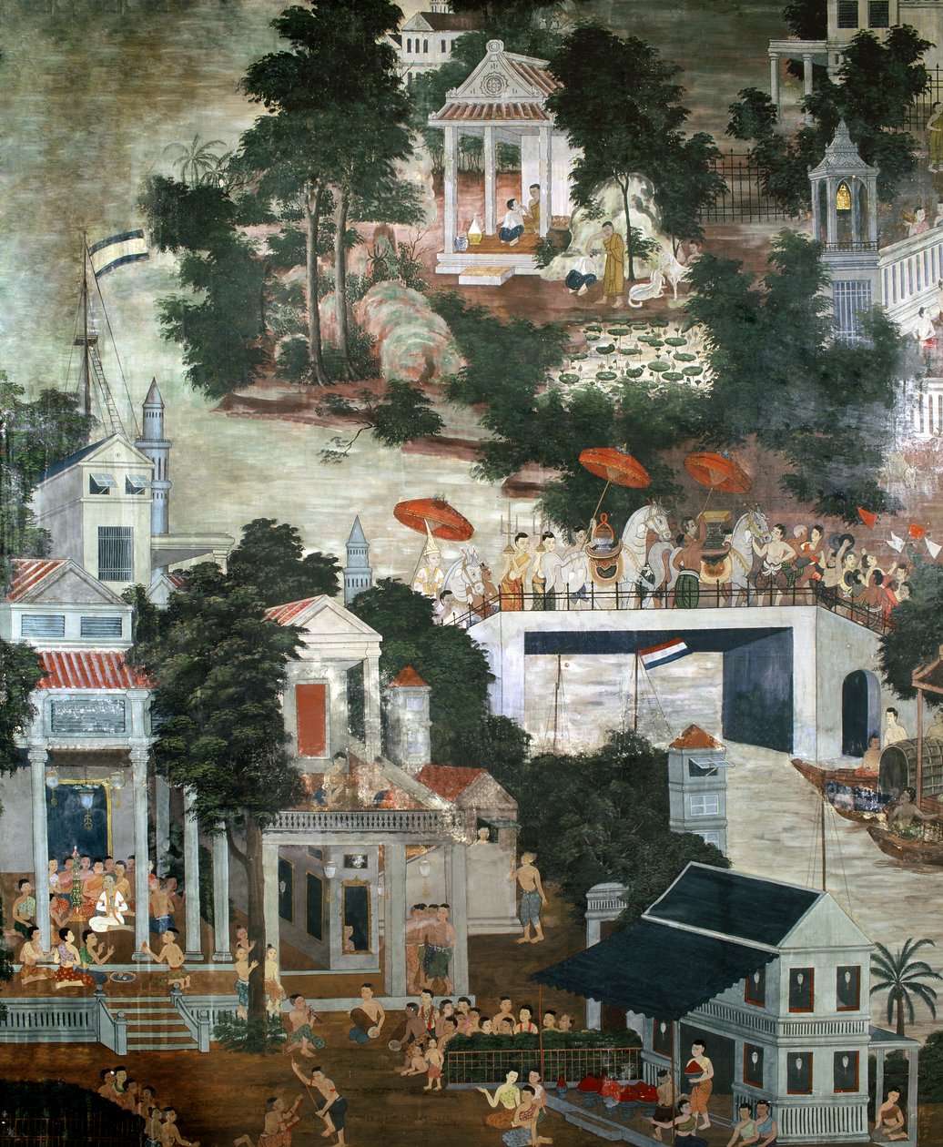 Vida monástica (pintura de parede) de Krua Inkhong