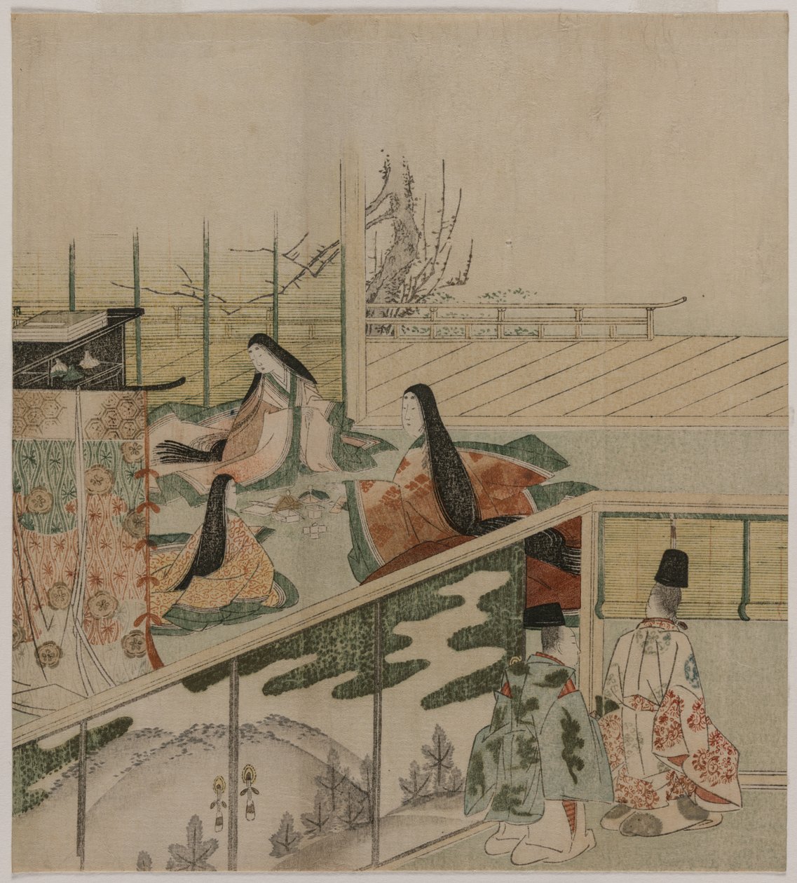 Damas da corte fazendo bonecas, década de 1790. de Kubo Shunman
