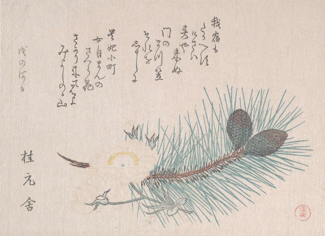 Pines and Cherry Blossoms, provavelmente 1814. de Kubo Shunman