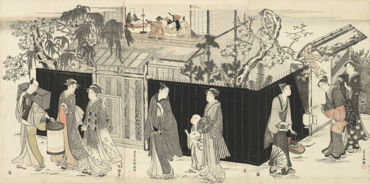 Retornando de um Encontro de Poesia, c.1785-89 de Kubo Shunman