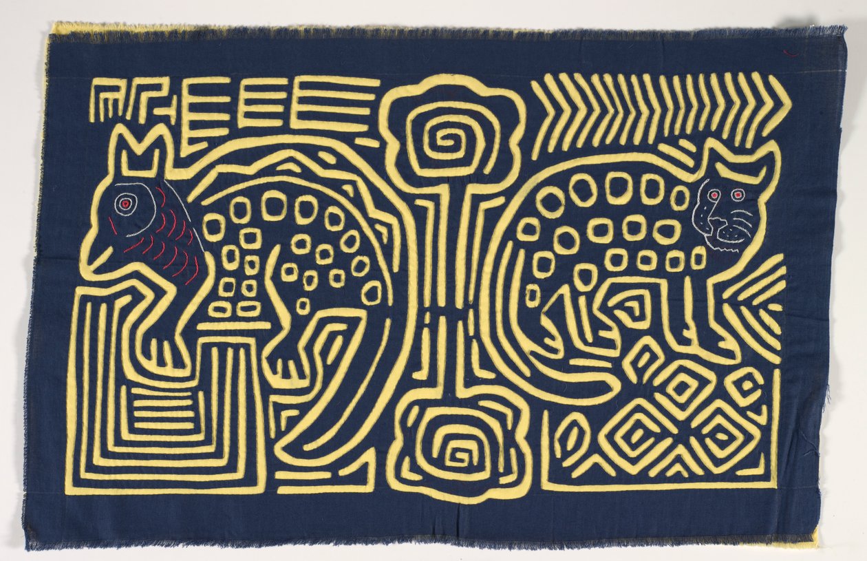 Painel de Camisa (mola), c.1950 (algodão aplicado) de Kuna Indian Culture