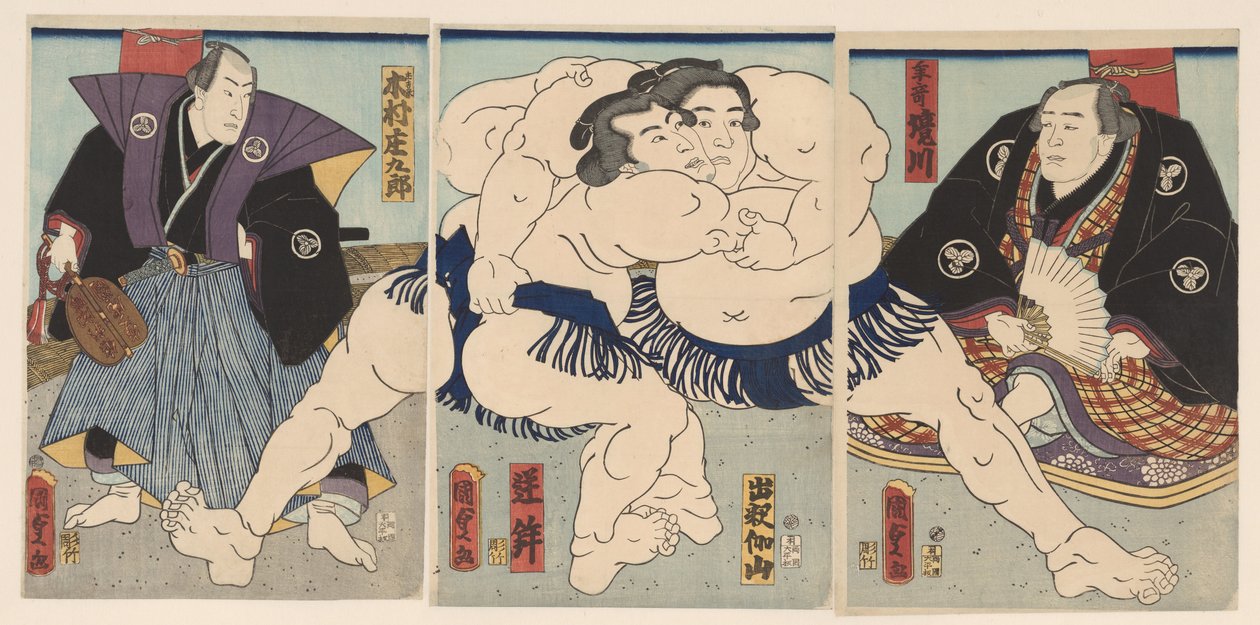Partida de sumo de Kunisada (II) , Utagawa