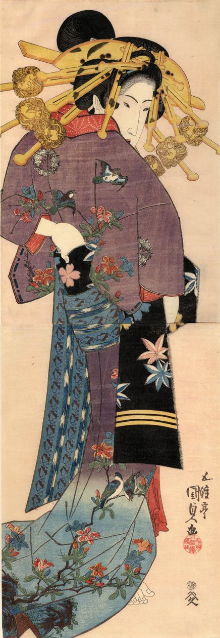 Um pé Bijin, ca 1820 de Kunisada