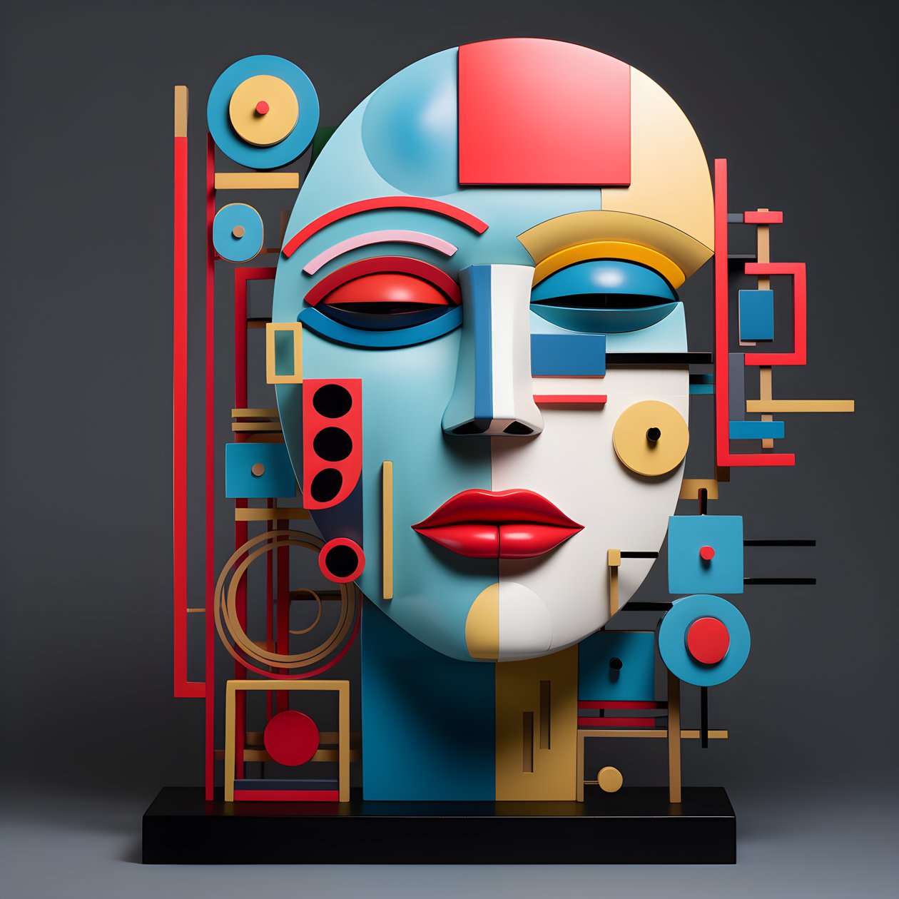 Uma escultura 3D de um belo rosto humano 2 de Kurt Heppke
