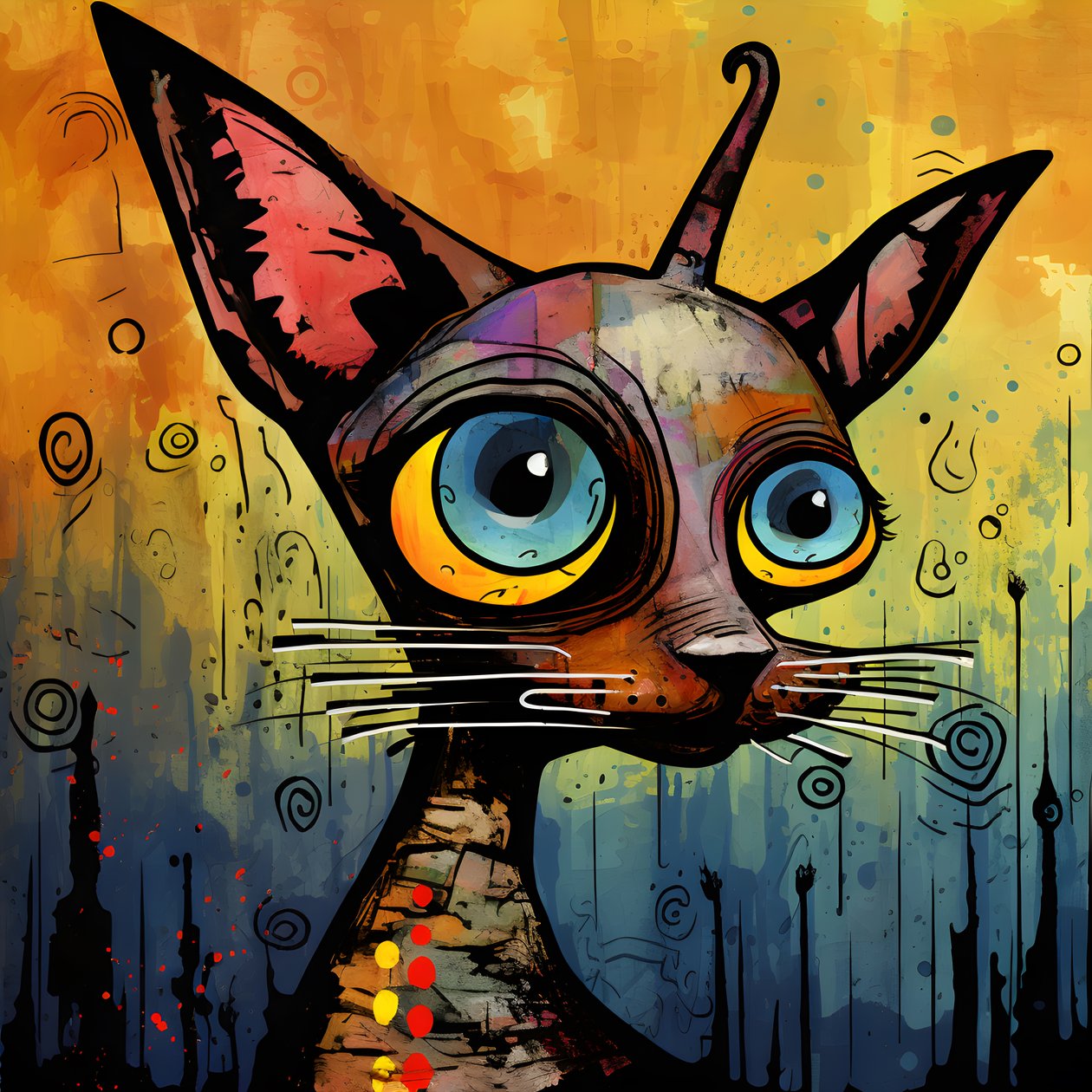 Desenho animado Esfinge caprichosa Gato 4 de Kurt Heppke