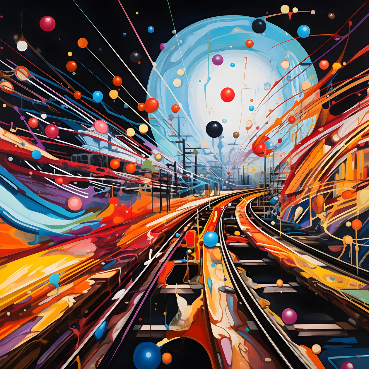 Uma pintura abstrata cheia de fantasia, fotografia de carris 4 de Kurt Heppke