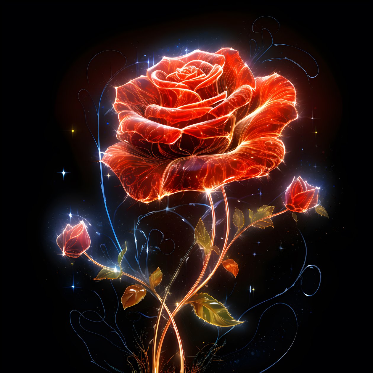 Esboço de uma rosa vermelha a desabrochar, com apenas uma pétala e algumas linhas de pormenor 4 de Kurt Heppke