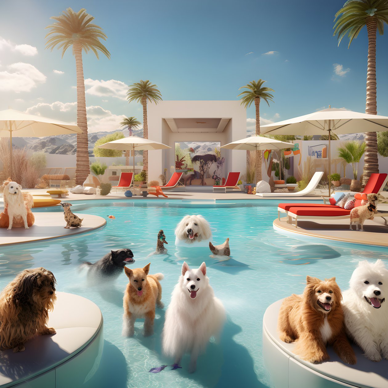 Festa de piscina em Palm Springs 1 de Kurt Heppke