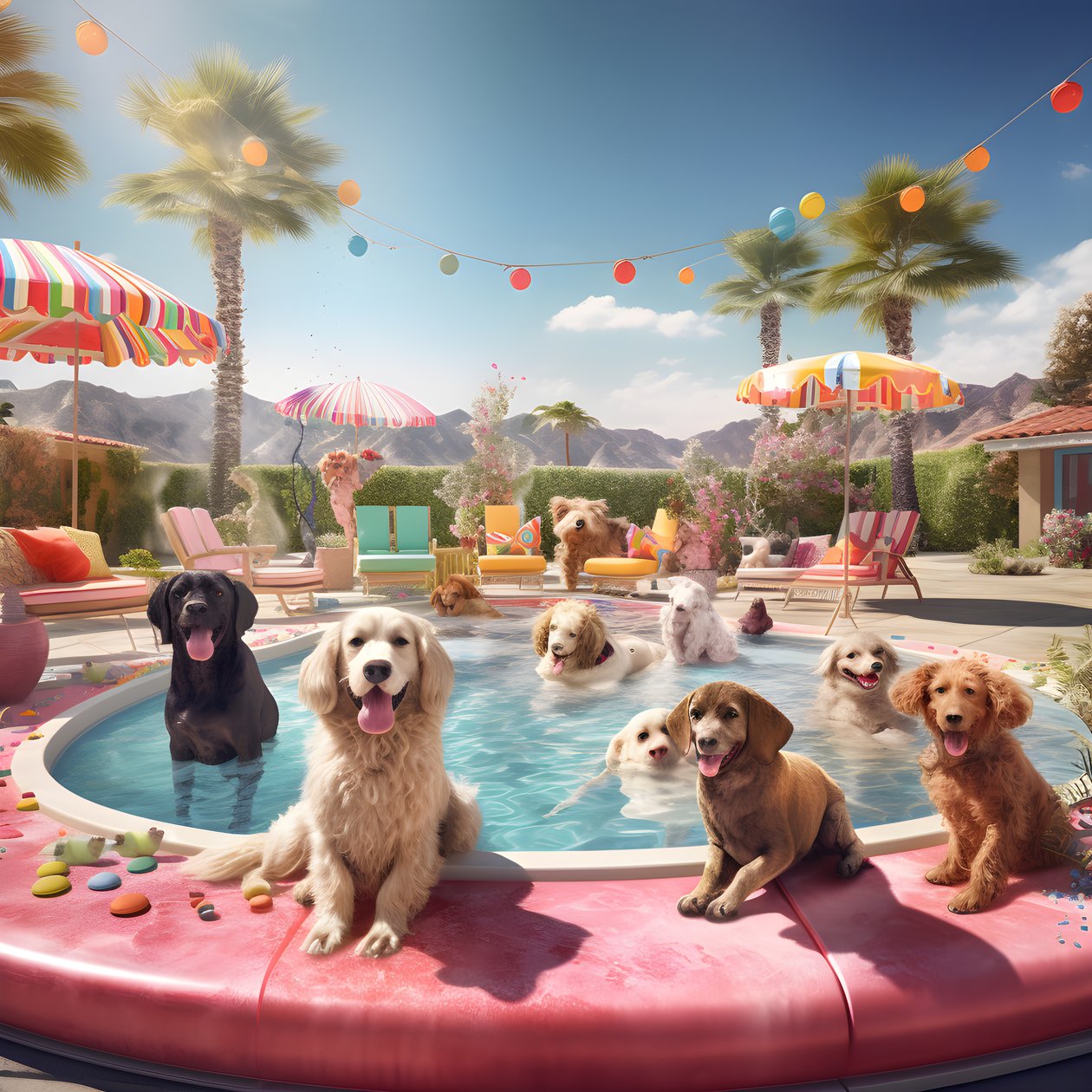Festa de piscina em Palm Springs 2 de Kurt Heppke