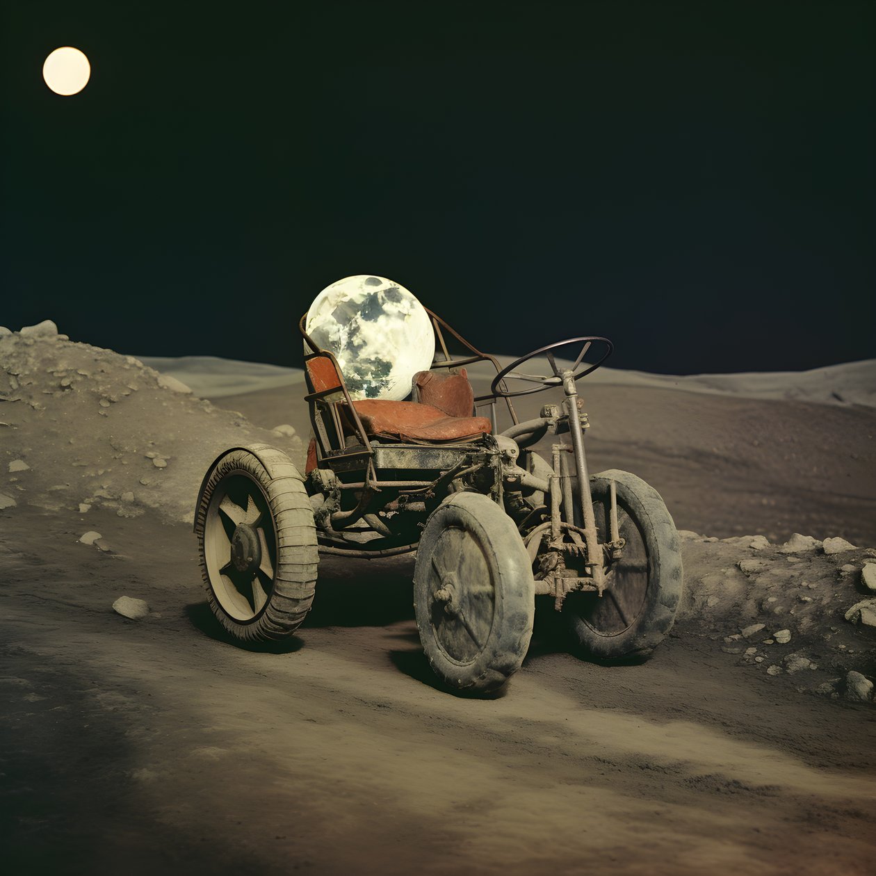 Besouro da lua, paisagem lunar com crateras 4 de Kurt Heppke
