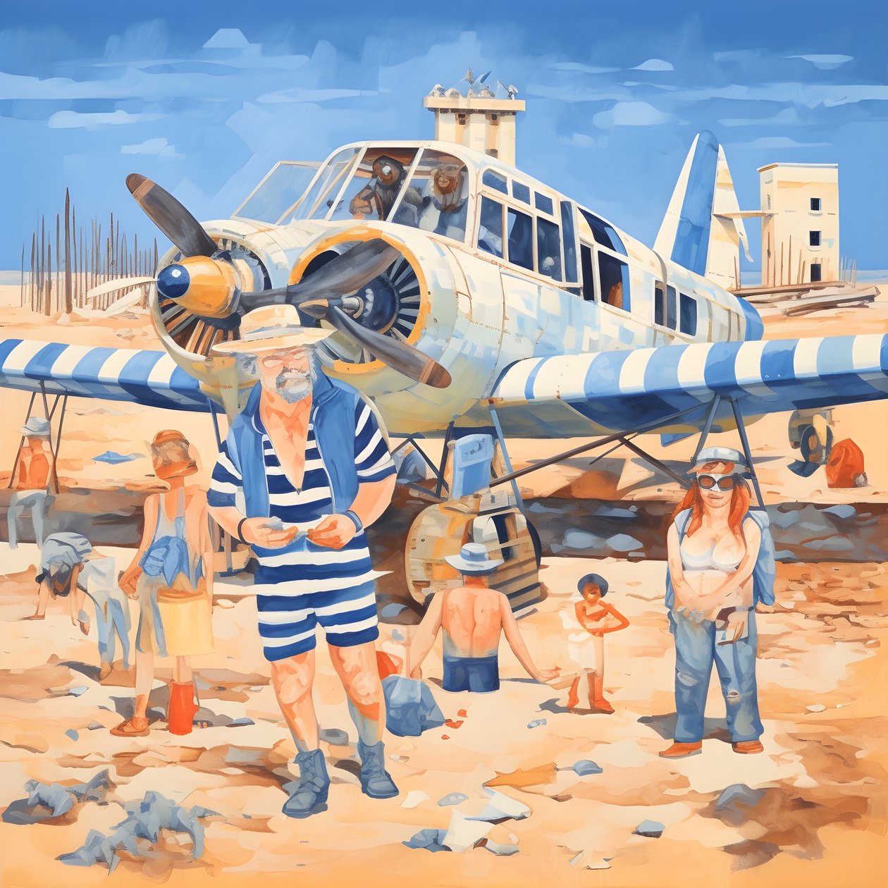 Andar de avião, animais pobres, montanha de areia ao longe 1 de Kurt Heppke